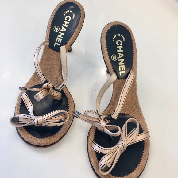 CHANEL Shoes - Authentic CHANEL satin bow tie ribbon heels size 9